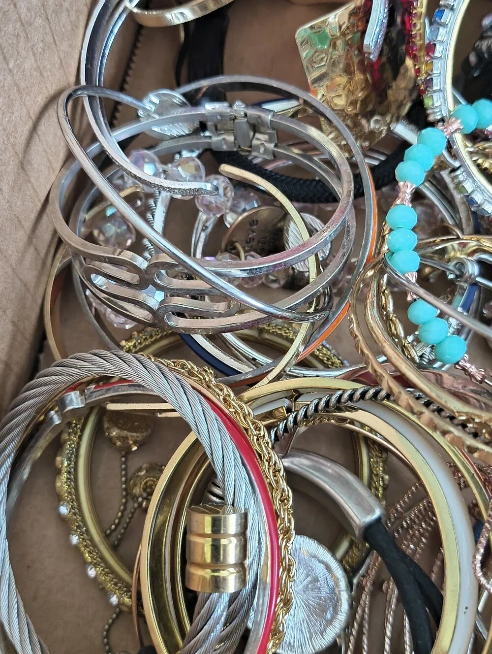 60 Bangle Bracelet For $30! Mixed Variety. All Wearable. Lot #2